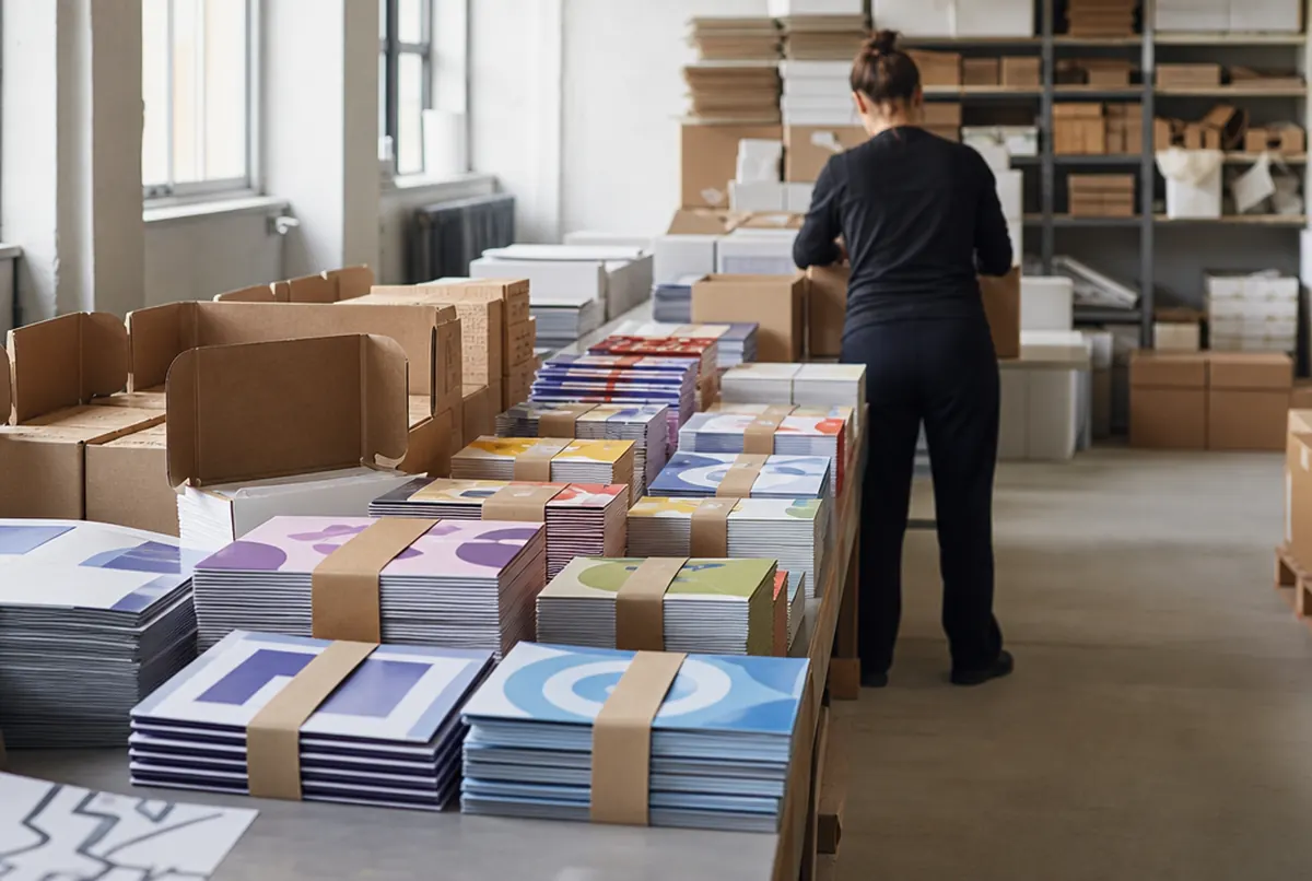 Kits de impresos personalizados etiquetados para cada tienda de la cadena