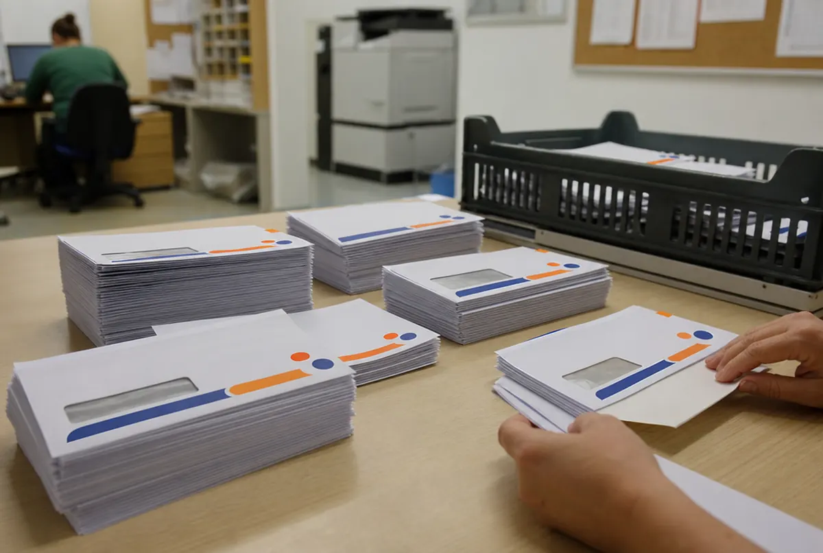 Enveloppes DL à fenêtre imprimées avec logo lors de la mise sous pli