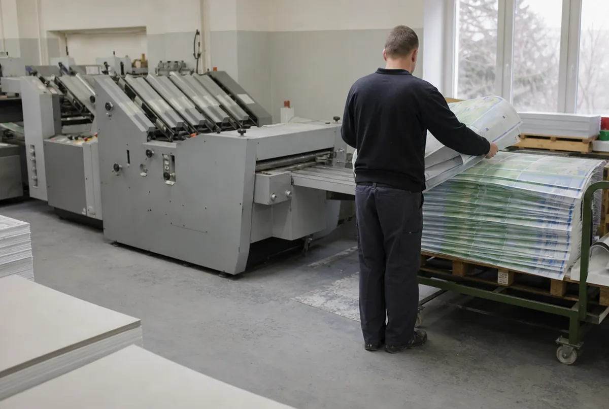 Pliage mécanique de cartes sur une plieuse à plusieurs postes