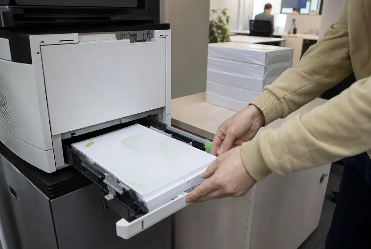 Chargement de papier à en-tête préimprimé dans le bac d'une imprimante