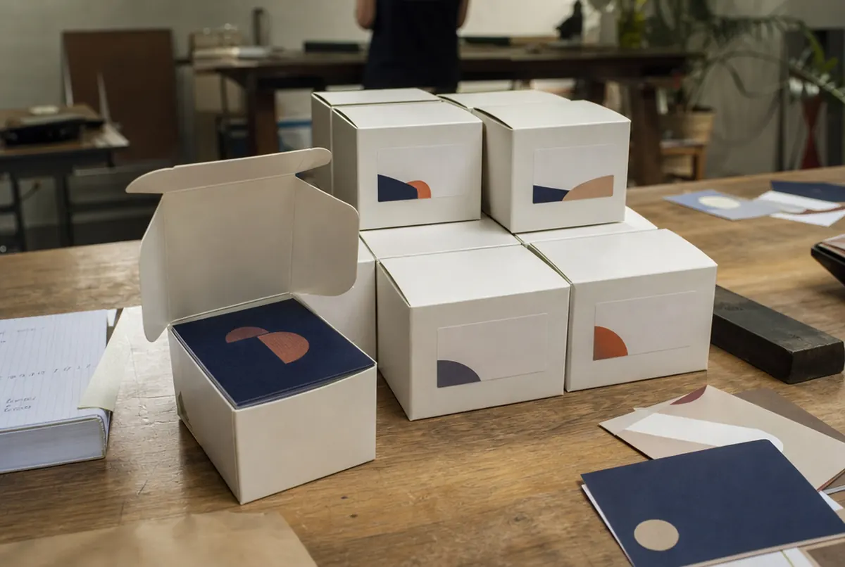 Cajas de tarjetas personalizadas para todo el equipo, listas para enviar