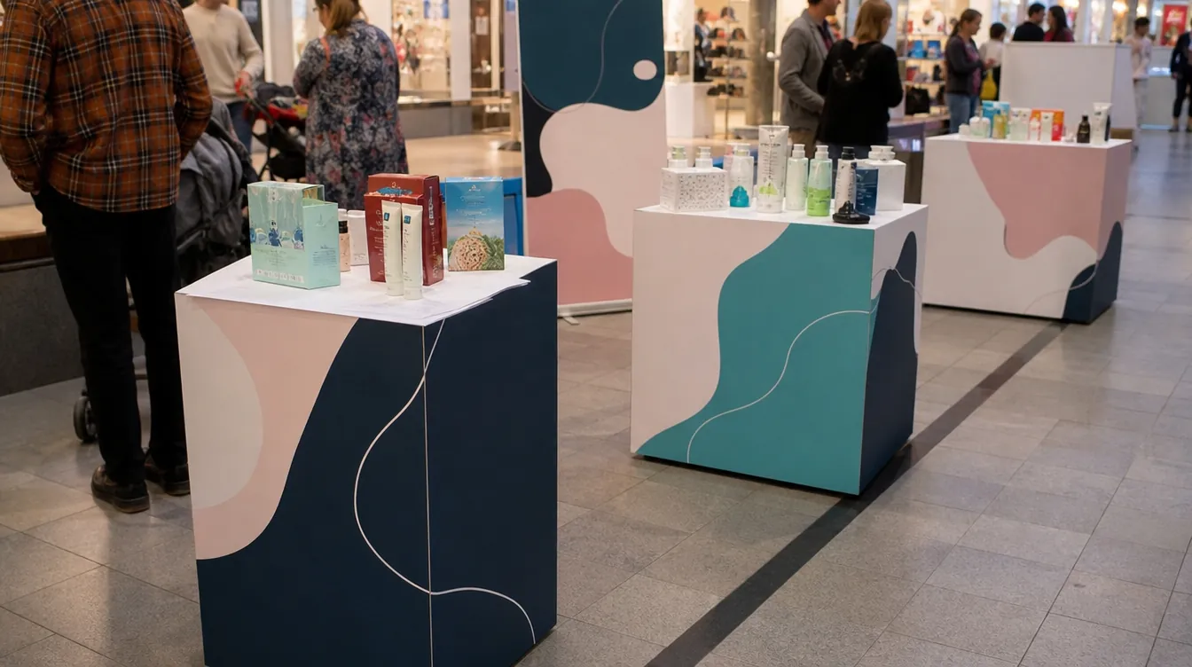 Kostki i stoliki reklamowe — wizualizacja kategorii