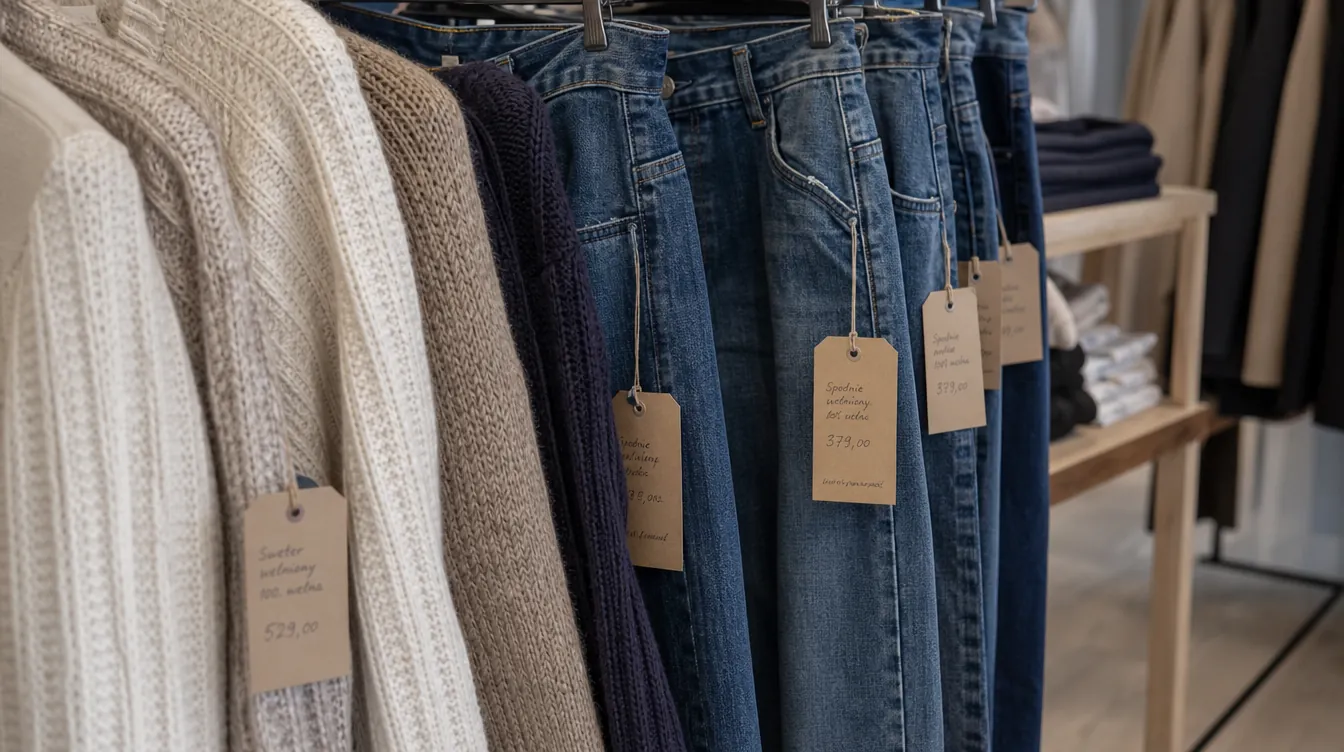 Metki i zawieszki produktowe — wizualizacja kategorii
