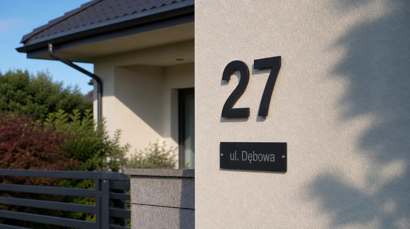 Numery budynków i oznakowanie posesji — wizualizacja kategorii